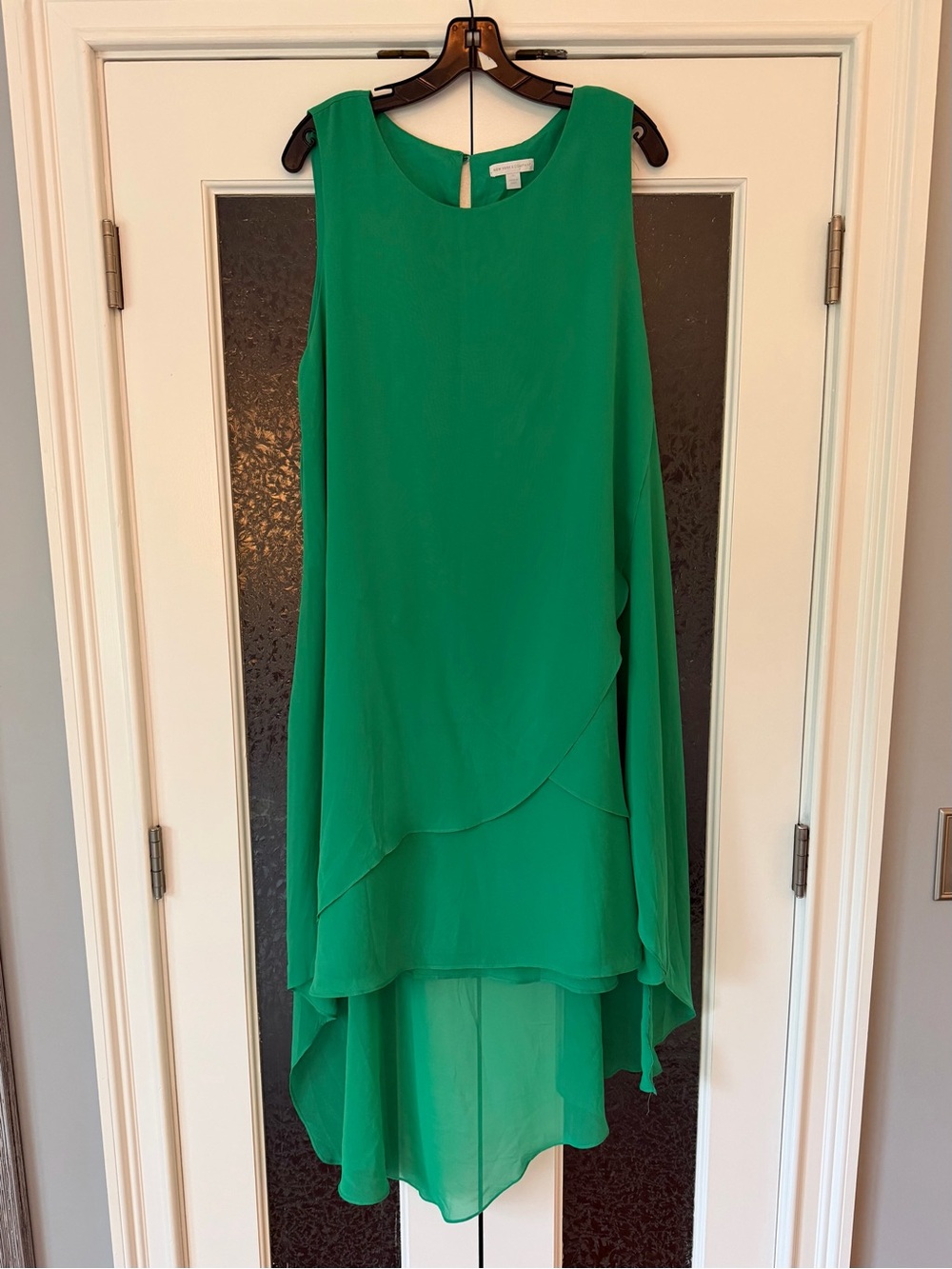 Green Layered High-Low Hem Dreas